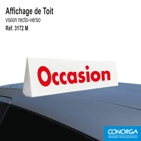 Affichage de Toit Standard - Rouge sur Fond Blanc