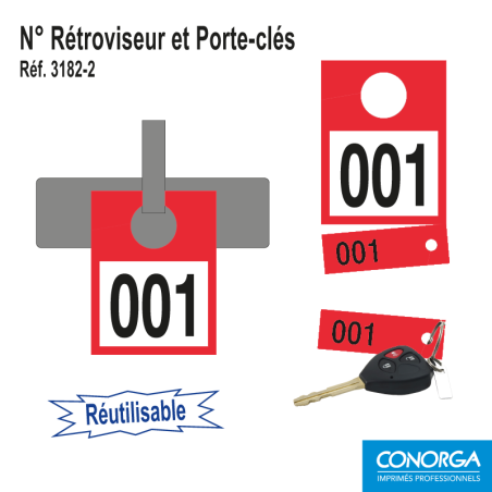 Porte Clé Numéro Rétroviseur (lot de 200)