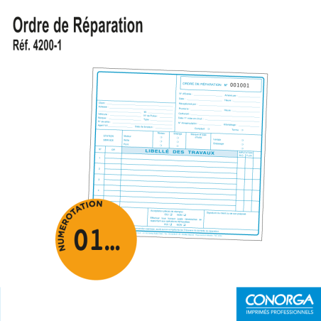 Ordre de Réparation - Carton Petit Format