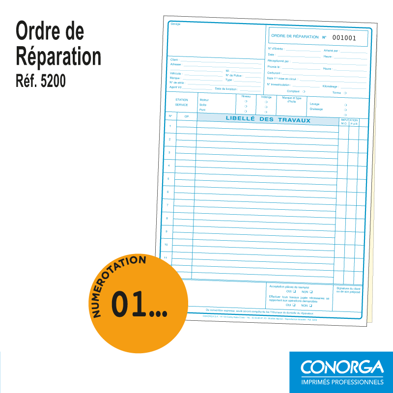 Ordre de Réparation - Duplicata