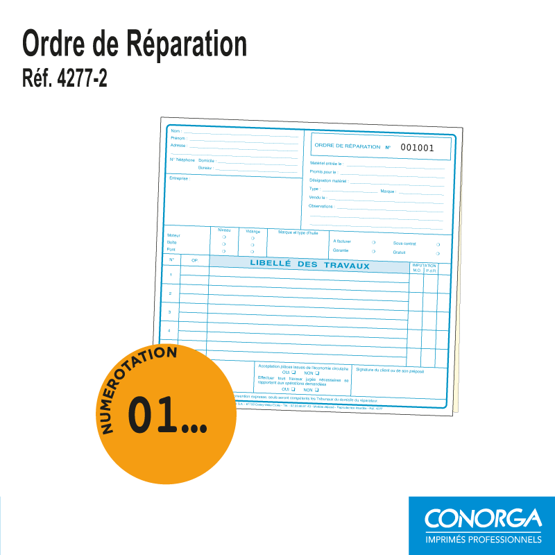 Ordre de Réparation - Duplicata Petit Format