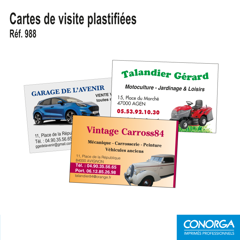 Carte de Visite Plastifiée - Format Standard - Lot de 100