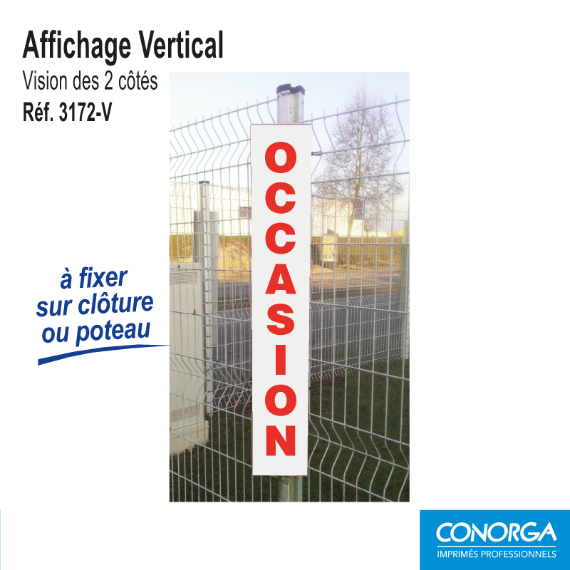 Affichage Vertical Totem - Rouge sur Fond Blanc