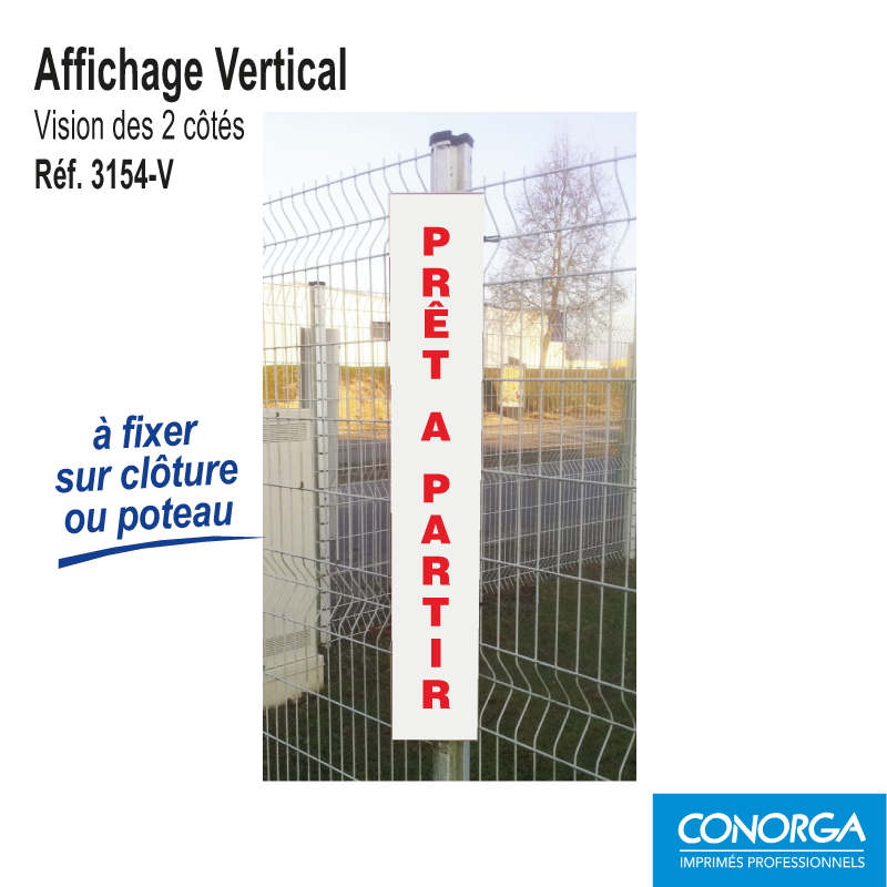 Affichage Vertical Totem - Rouge sur Fond Blanc