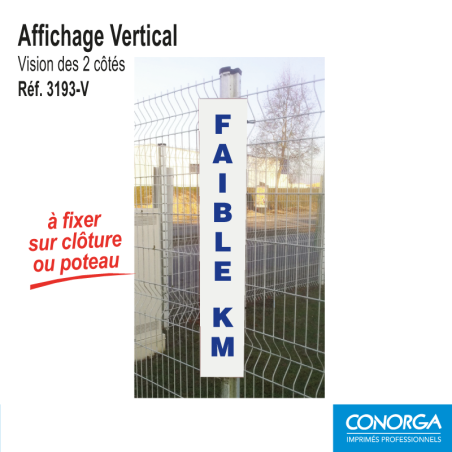 Affichage Vertical Totem - Bleu sur Fond Blanc