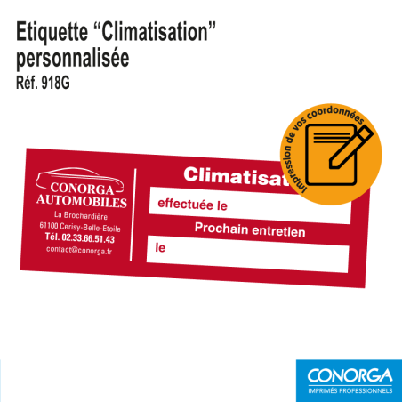 Etiquettes Climatisation Personnalisées