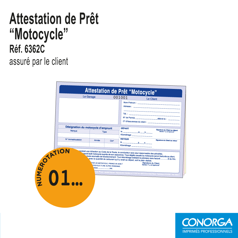 Attestation de Prêt de Motocycle