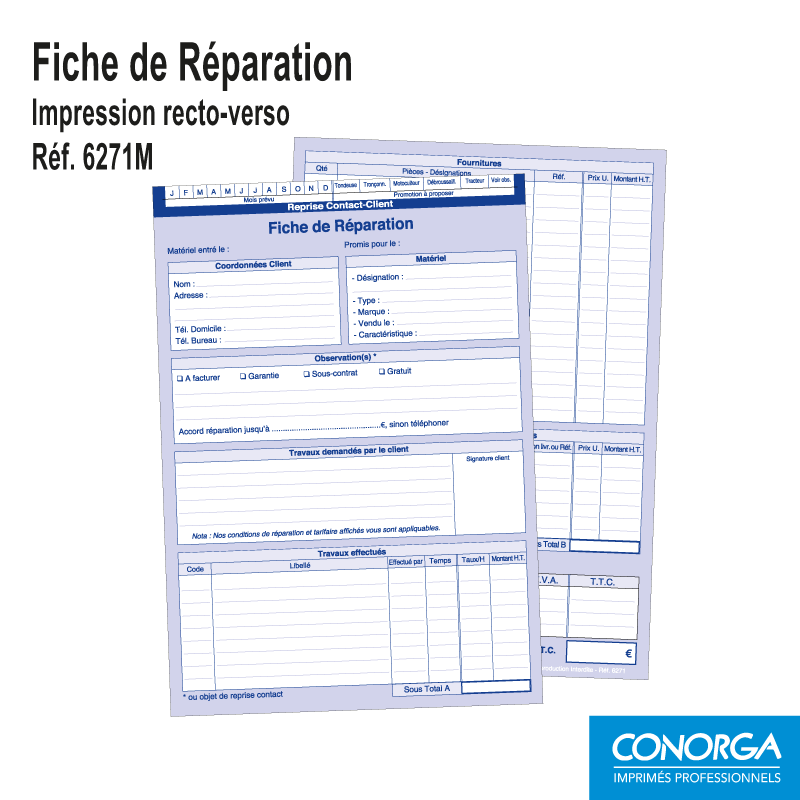 Fiche de Réparation Motoculture