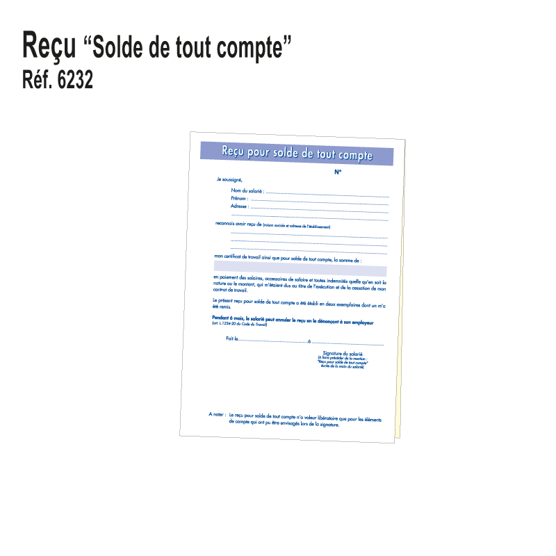 Reçu pour Solde de Tout Compte