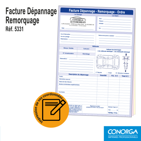 Facture Dépannage Remorquage