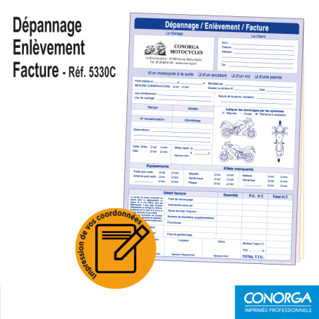 Bon d'Enlèvement / Dépannage / Facture - Motocycle