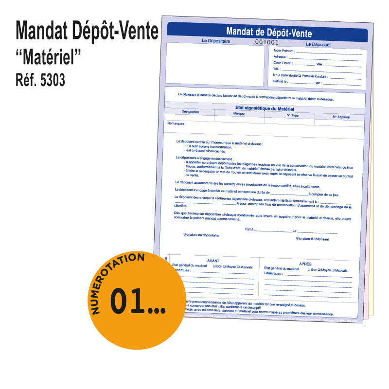 Contrat de Mandat de Dépôt Vente de Matériel