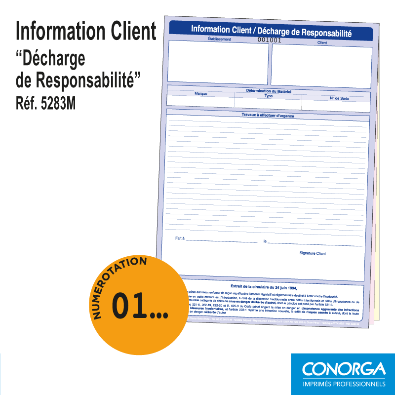Information Client Décharge de Responsabilité