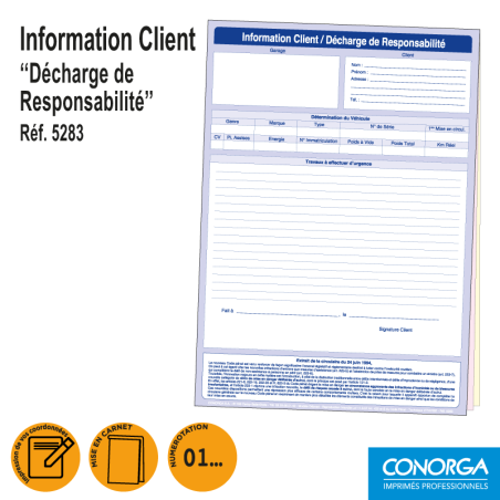 Information Client Décharge de Responsabilité