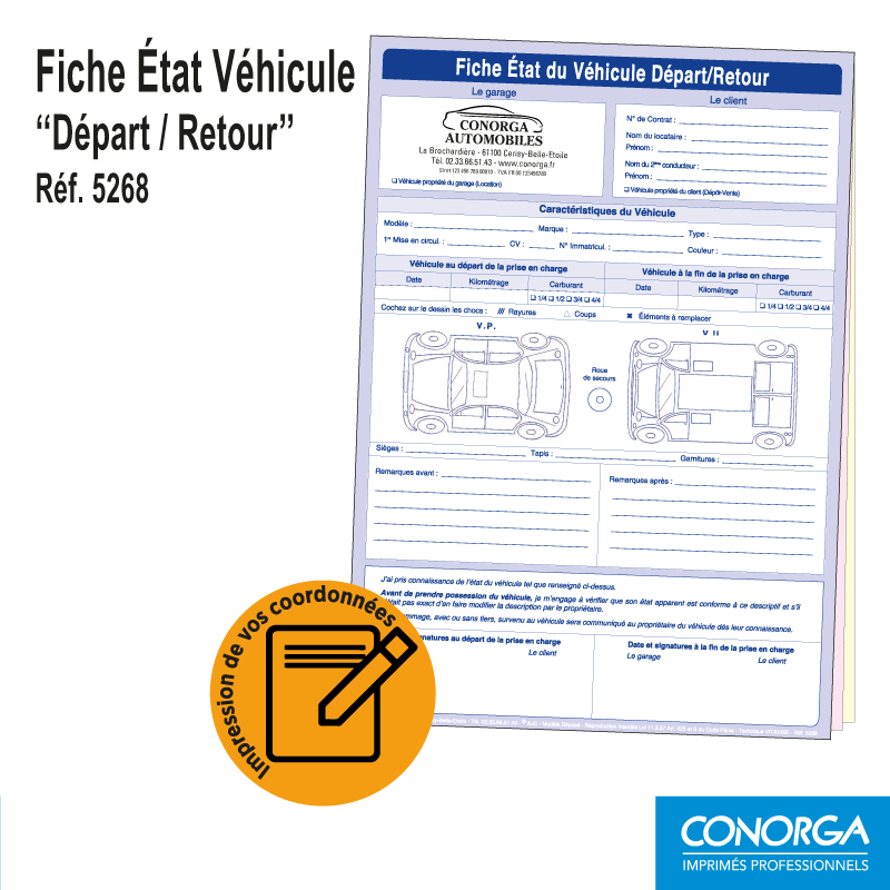 Fiche Etat Véhicule